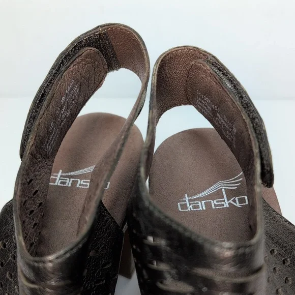 Dansko Danae perforated leather heeled sandals women's size 7.5-8  EU 38 - Picture 11 of 15